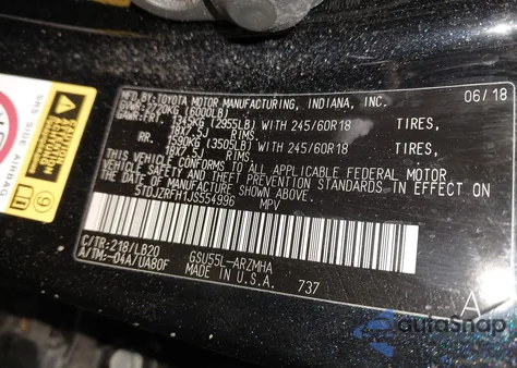 2018 Toyota Highlander Xle from USA, damaged, VIN 5TDJZRFH1JS554996